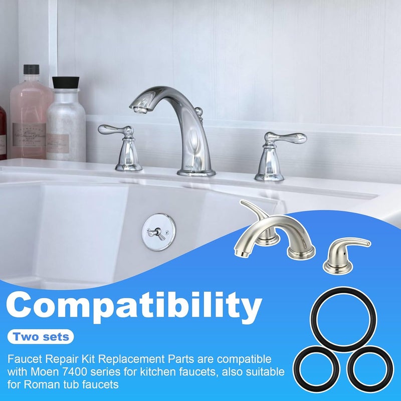 Fospectra 96778 O-Ring Kit for Moen Kitchen Faucets - Faucet O-Rings Replacement Kit, Durable Rubber Seals, Leak-Proof Design, Compatible with Moen 7400 Series & Other Models (2-Set) - Image 4